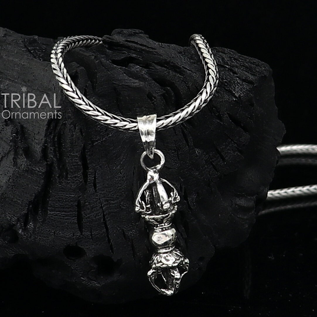 925 Sterling silver unique  design Men Vantage Crafts Vajra Lucky Pendant best gifting jewelry NSP746 - TRIBAL ORNAMENTS