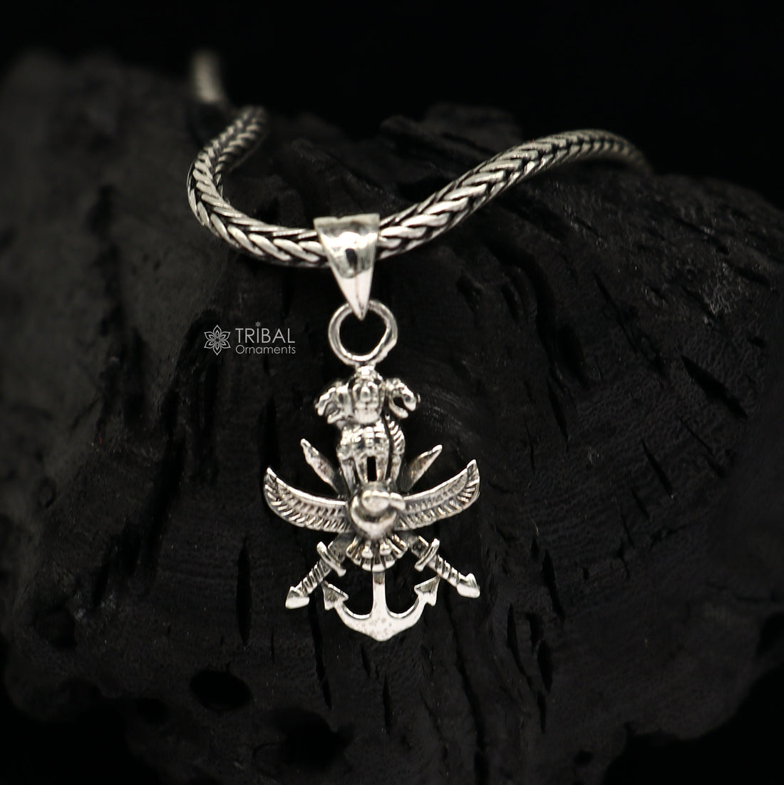 925 sterling silver handmade indian army TRI FORCE logo symbol unique design pendant for army lover best gifting jewelry NSP751 - TRIBAL ORNAMENTS