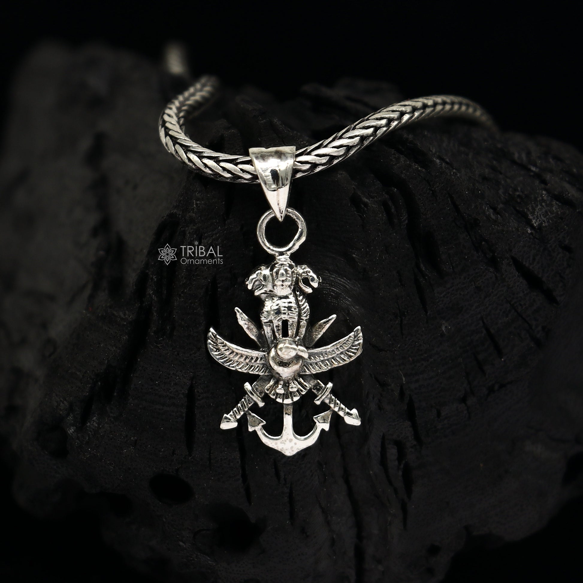 925 sterling silver handmade indian army TRI FORCE logo symbol unique design pendant for army lover best gifting jewelry NSP751 - TRIBAL ORNAMENTS