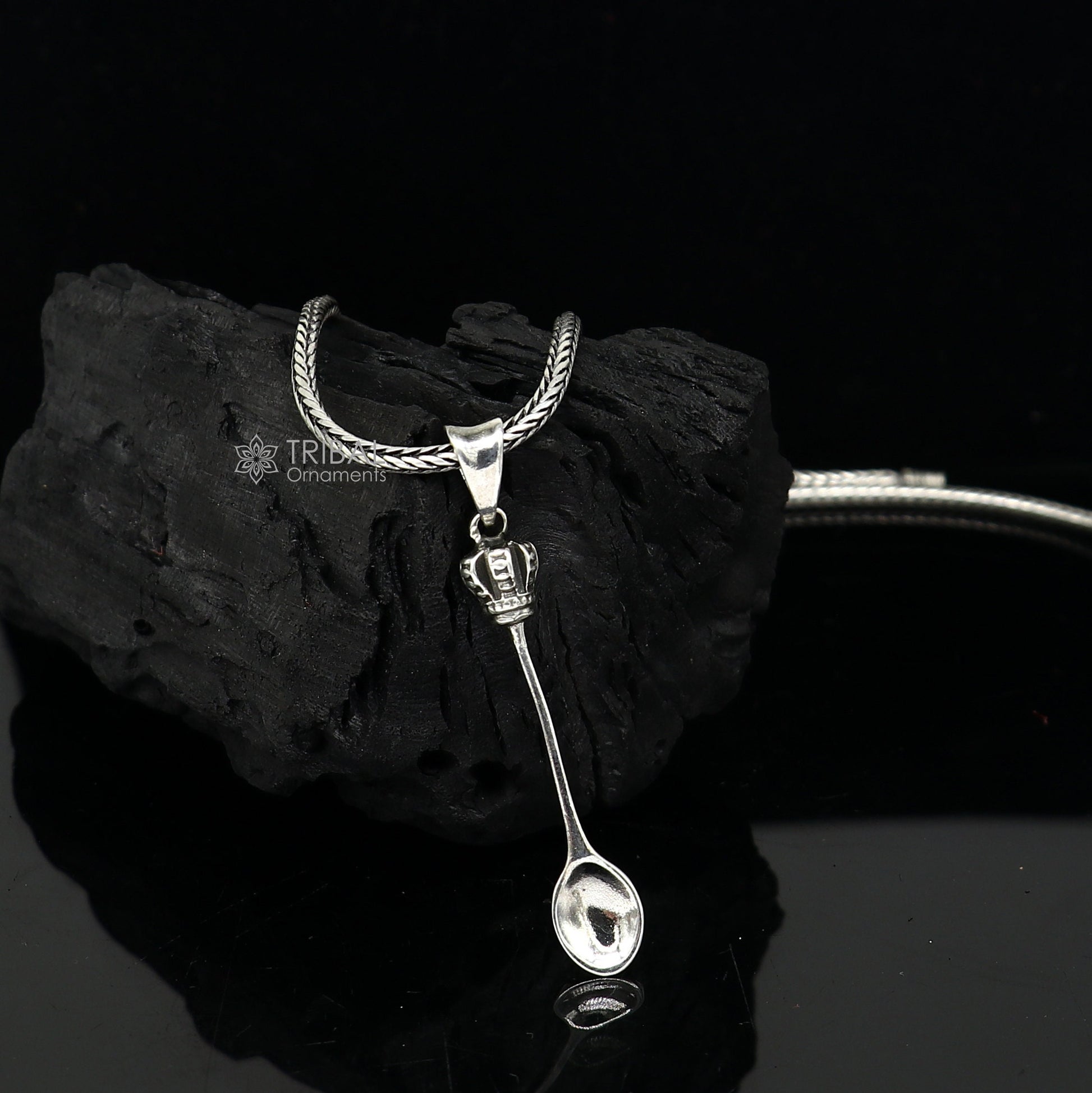 925 Sterling silver unique spoon design Men Vantage Crafts Pendant best gifting jewelry NSP752 - TRIBAL ORNAMENTS