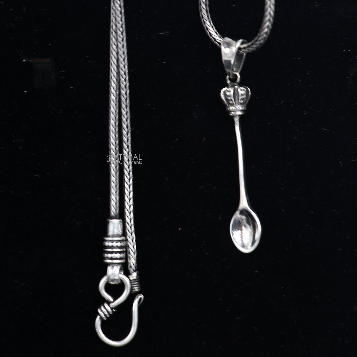 925 Sterling silver unique spoon design Men Vantage Crafts Pendant best gifting jewelry NSP752 - TRIBAL ORNAMENTS