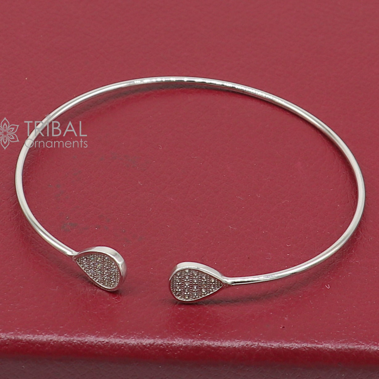 925 sterling silver handmade amazing trendy stylish girl's cuff kada bracelet, best delicate unique light weight gifting for girls cuff172 - TRIBAL ORNAMENTS