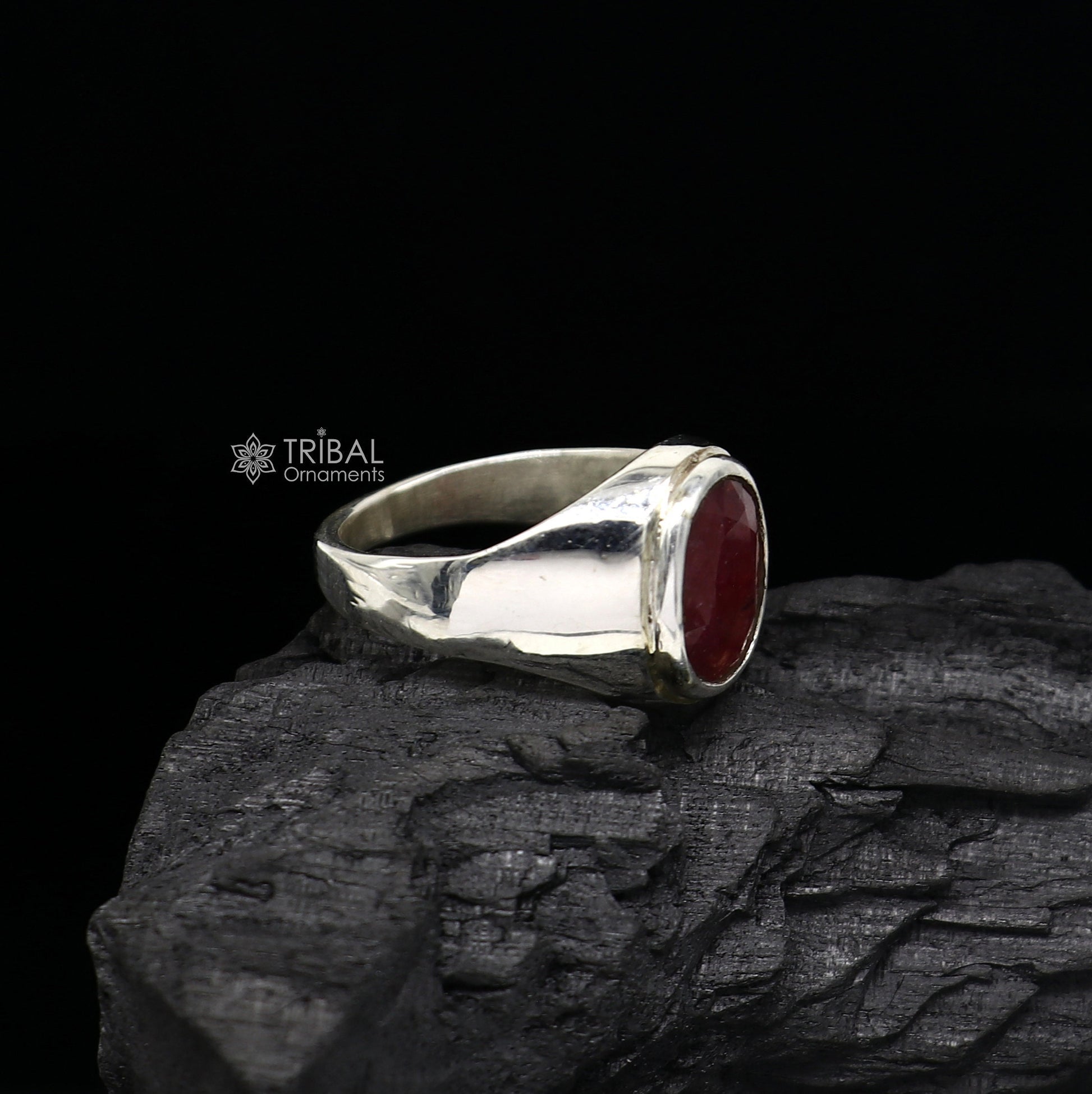 Authentic real 6 carat ruby (manak) stone 925 sterling silver handmade ring band for both men's and girl's, best Astro ring  sr378 - TRIBAL ORNAMENTS