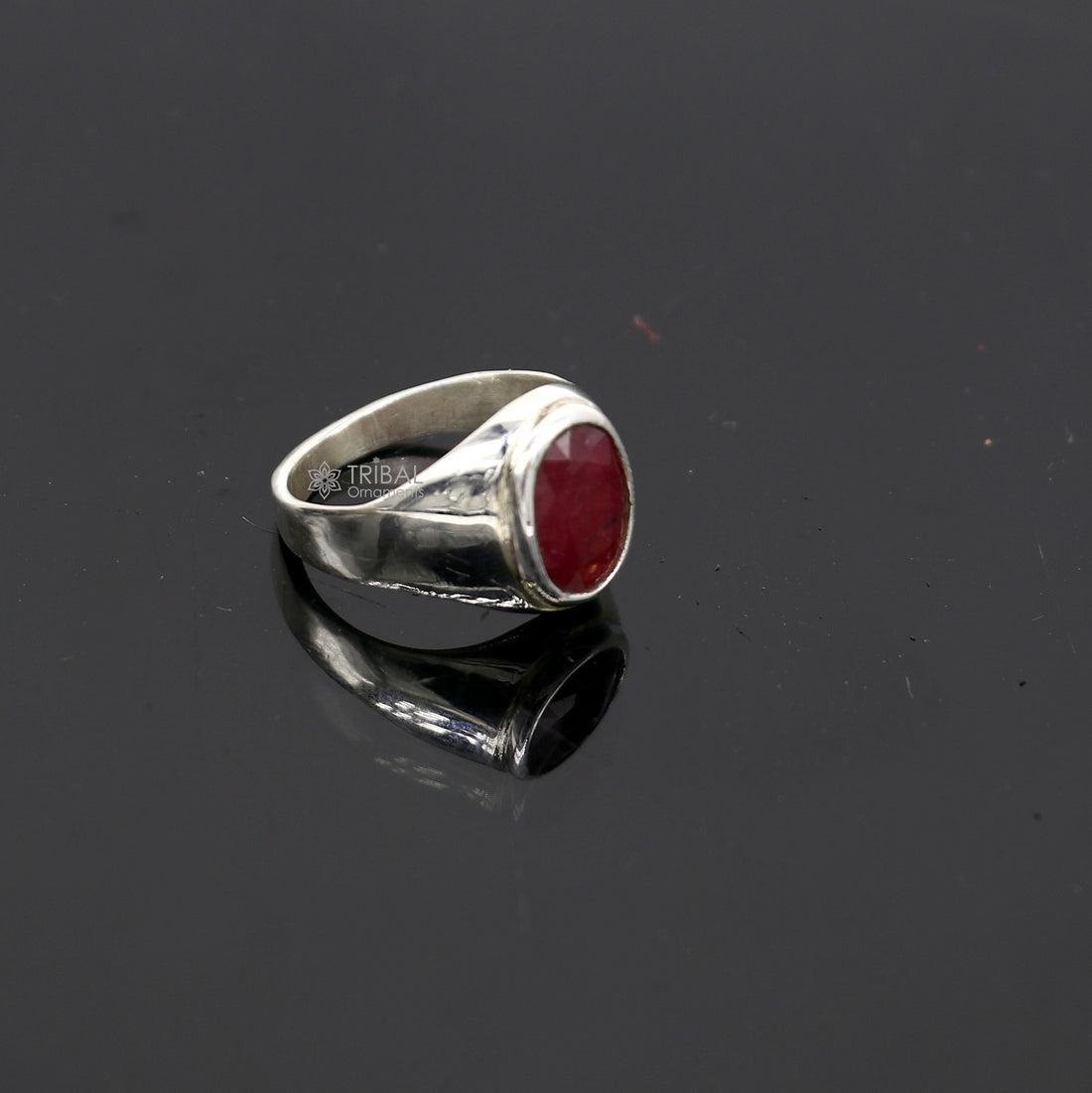 Authentic real 6 carat ruby (manak) stone 925 sterling silver handmade ring band for both men's and girl's, best Astro ring  sr378 - TRIBAL ORNAMENTS