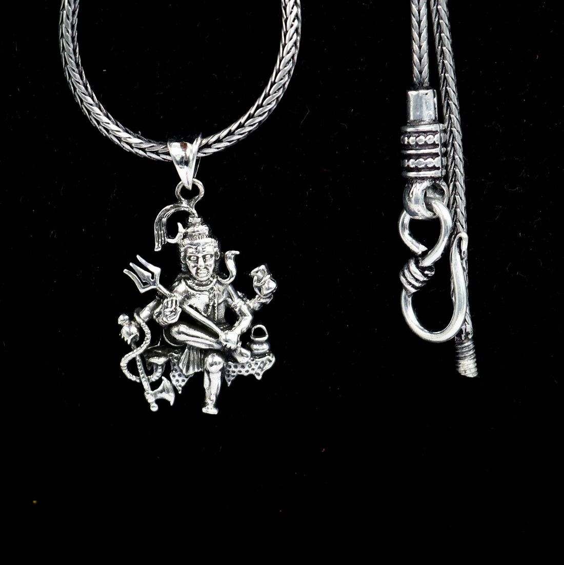 925 sterling silver divine Lord shiva MAHAKAL pendant, silver unique god pendant necklace jewelry NSP680 - TRIBAL ORNAMENTS