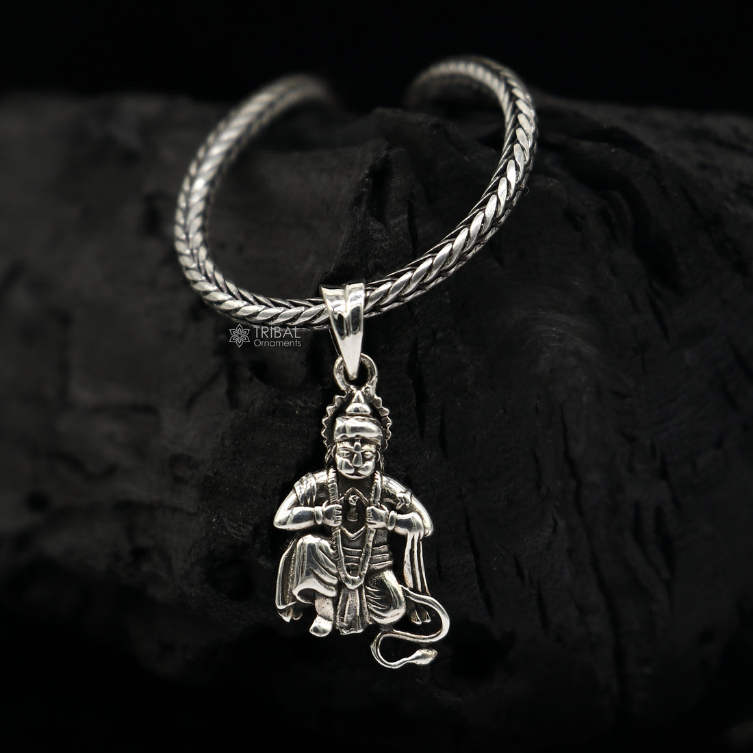 925 sterling silver handmade Hindu idol God  Lord hanuman pendant, amazing divine lord bajarangbali pendant unisex gifting jewelry NSP686 - TRIBAL ORNAMENTS