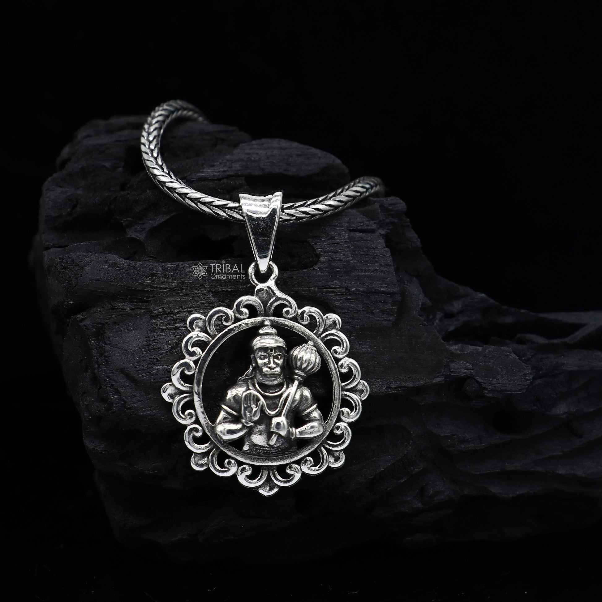 925 sterling silver handmade Hindu idol God  Lord hanuman pendant, amazing divine lord bajarangbali pendant unisex gifting jewelry NSP688 - TRIBAL ORNAMENTS
