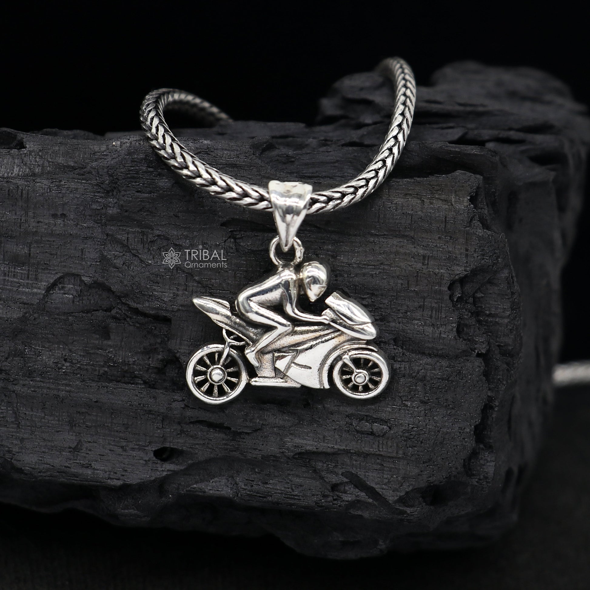 925 Sterling silver bike or motorcycle pendant, amazing stylish unique bike lover pendant unisex gifting jewelry nsp690 - TRIBAL ORNAMENTS