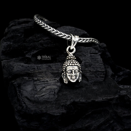 925 silver Lord Buddha face pendant pendant is worn close to the heart, symbolizing the aspiration to cultivate inner peace, wisdom nsp691 - TRIBAL ORNAMENTS