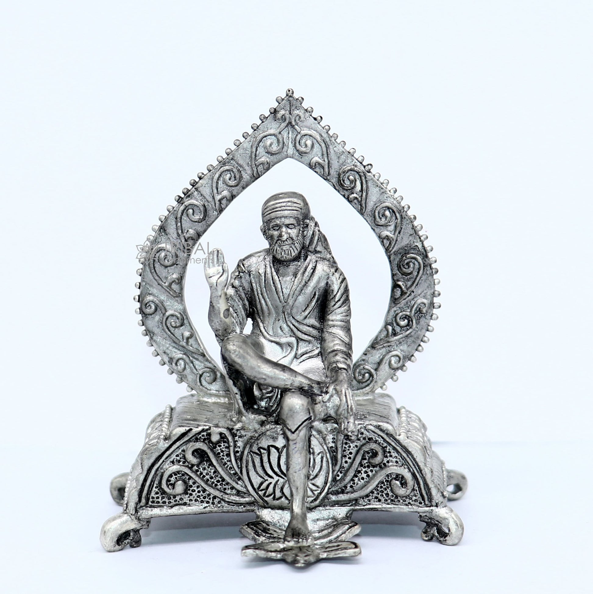 925 sterling silver handmade Divine idol deity Sai Baba mini temple statue murti Statue Sculpture figurine puja article gifting art654 - TRIBAL ORNAMENTS