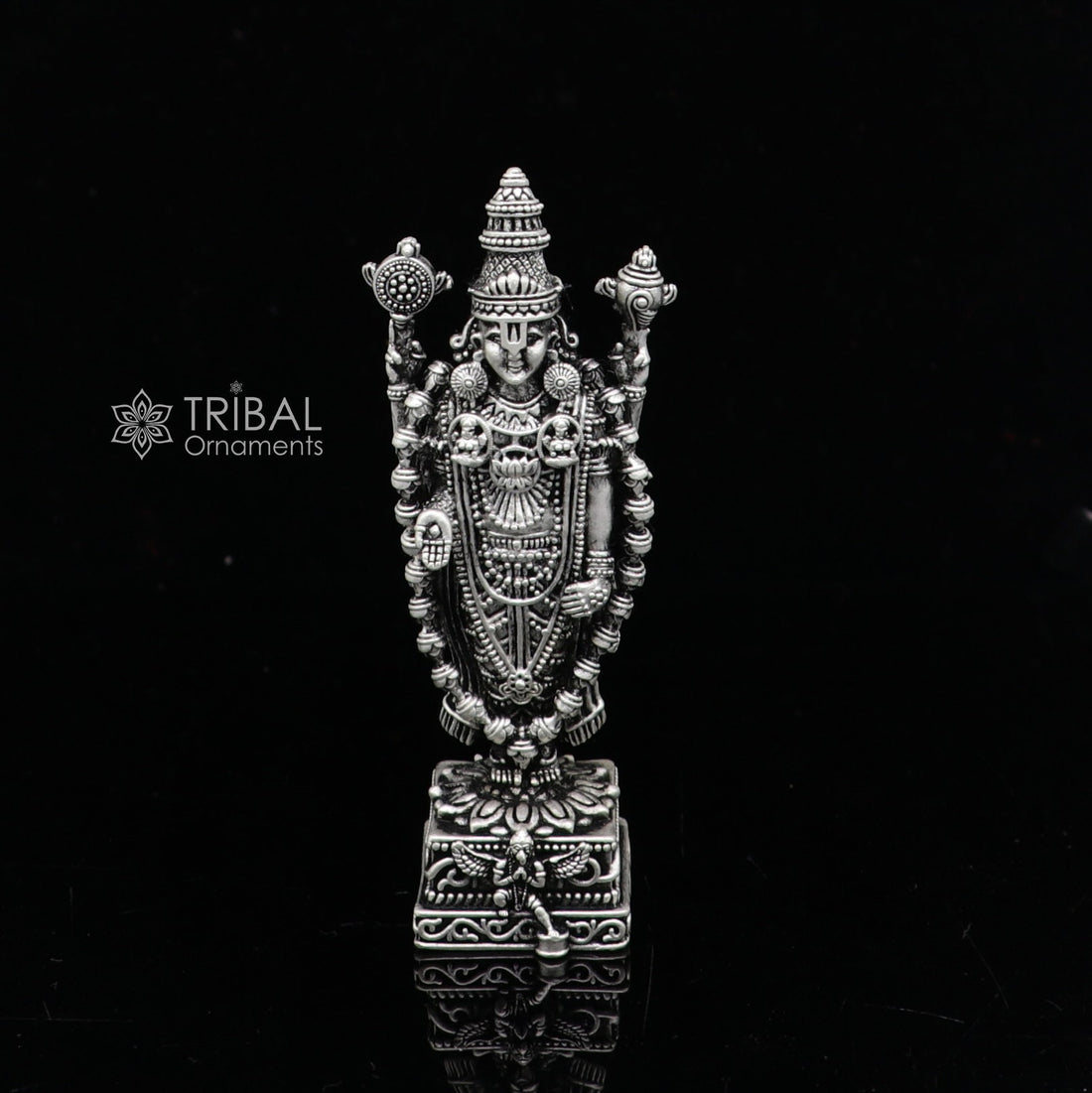 3" 925 sterling silver stylish divine venkateswara swamy idol tirupati balaji statue sculpture figurine amazing crafted statue gift art657 - TRIBAL ORNAMENTS