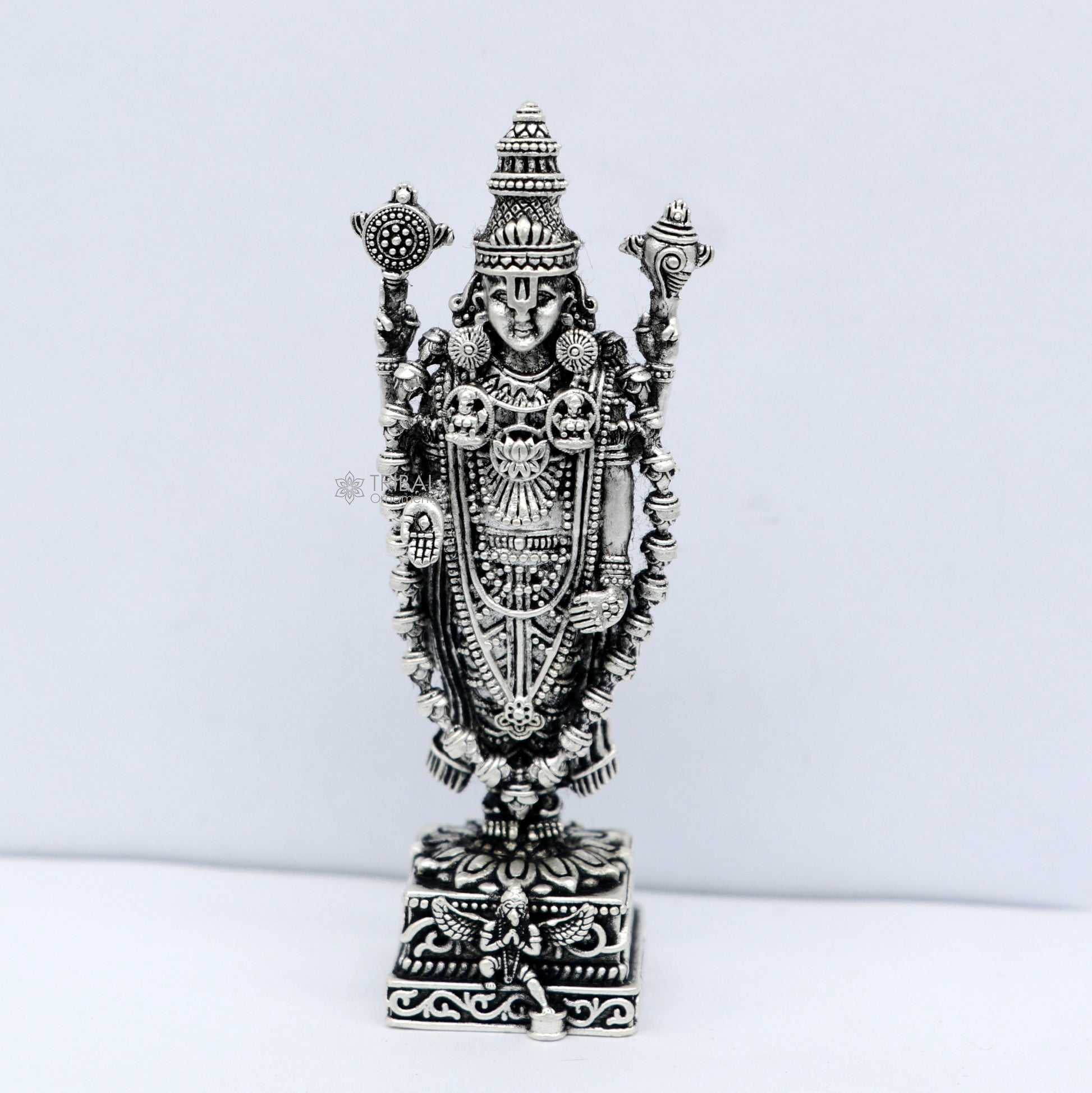 3" 925 sterling silver stylish divine venkateswara swamy idol tirupati balaji statue sculpture figurine amazing crafted statue gift art657 - TRIBAL ORNAMENTS