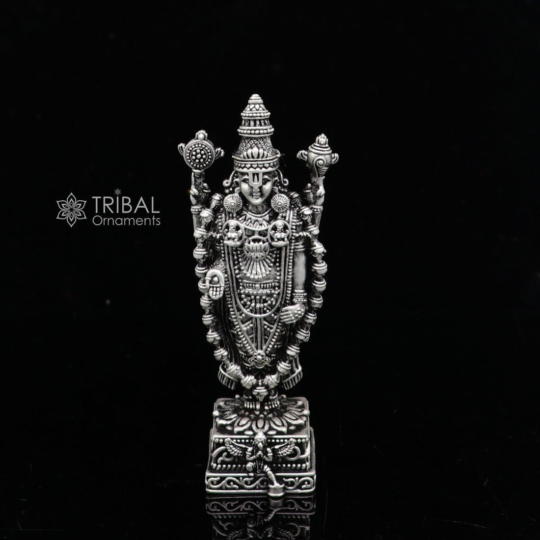 3" 925 sterling silver stylish divine venkateswara swamy idol tirupati balaji statue sculpture figurine amazing crafted statue gift art657 - TRIBAL ORNAMENTS