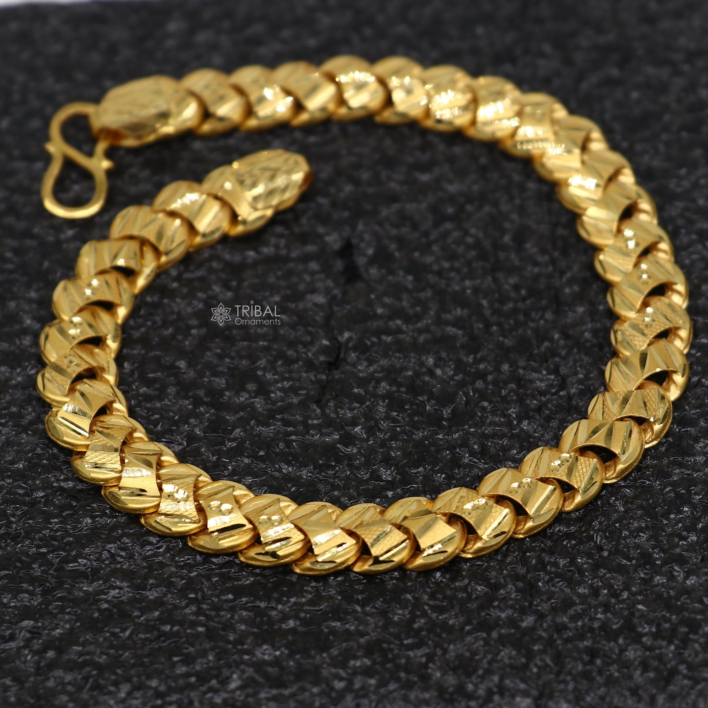 Exclusive trendy unique design handmade 22kt  yellow gold All size bracelet best men's wedding gifting jewelry from india gbr77 - TRIBAL ORNAMENTS