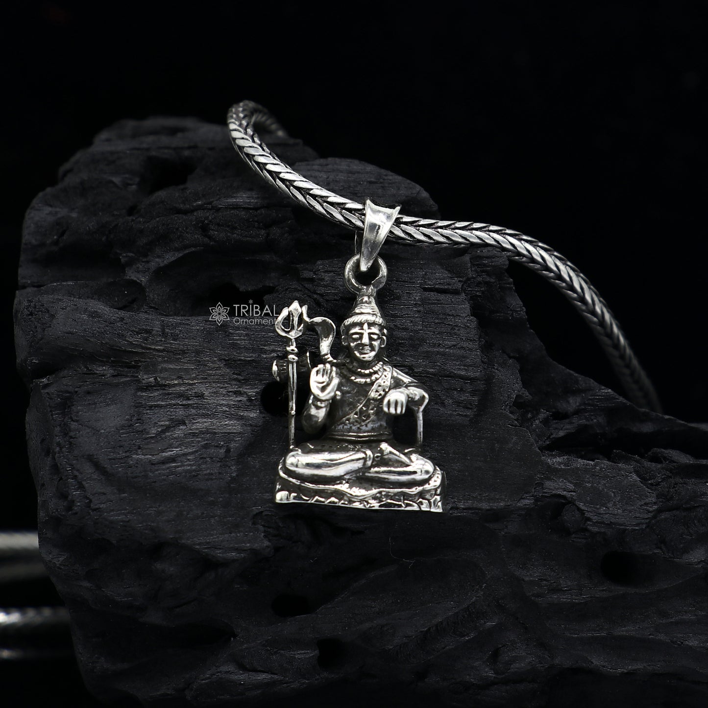 925 sterling silver Divine lord shiva pendant, excellent vintage designer silver handmade holy blessing pendant jewelry  nsp696 - TRIBAL ORNAMENTS