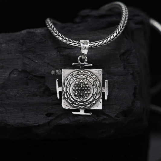 925 sterling silver exclusive unique design SHRI YANTRAM pendant, shree Lakshmi yantra unique best unisex gifting jewelrynsp705 - TRIBAL ORNAMENTS