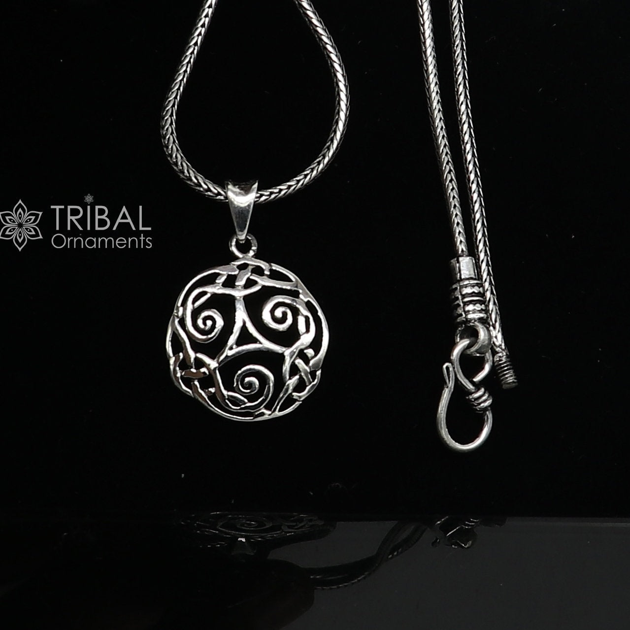 925 sterling silver Triskelion CELTIC pendant, excellent high quality pendant silver necklace locket nsp708 - TRIBAL ORNAMENTS