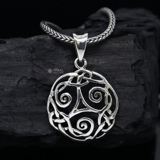 925 sterling silver Triskelion CELTIC pendant, excellent high quality pendant silver necklace locket nsp708 - TRIBAL ORNAMENTS