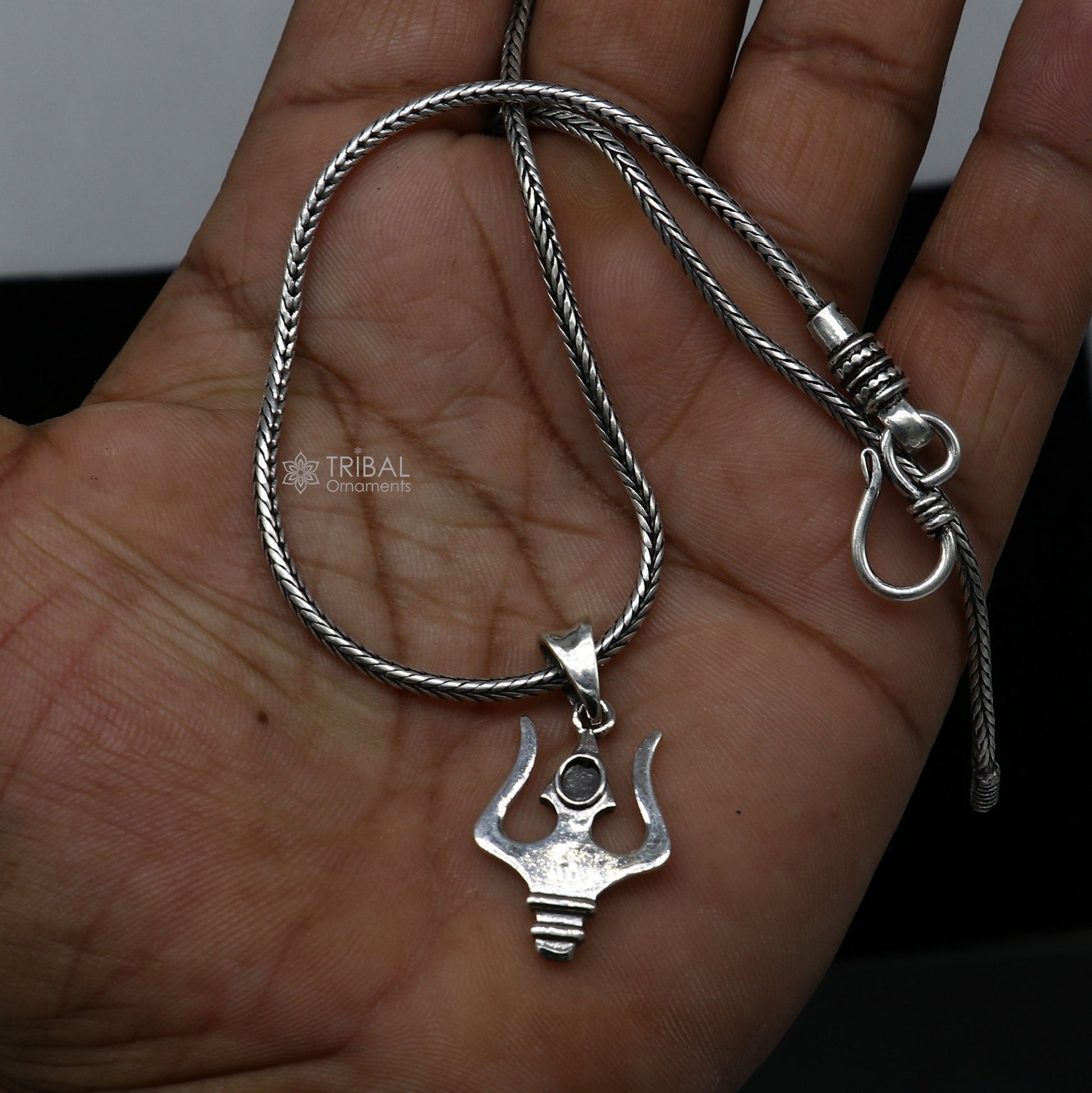 925 sterling silver lord SHIVA TRIDENT/ TRISHOOL tishul pendant , best gifting delicate necklace pendant nsp709 - TRIBAL ORNAMENTS