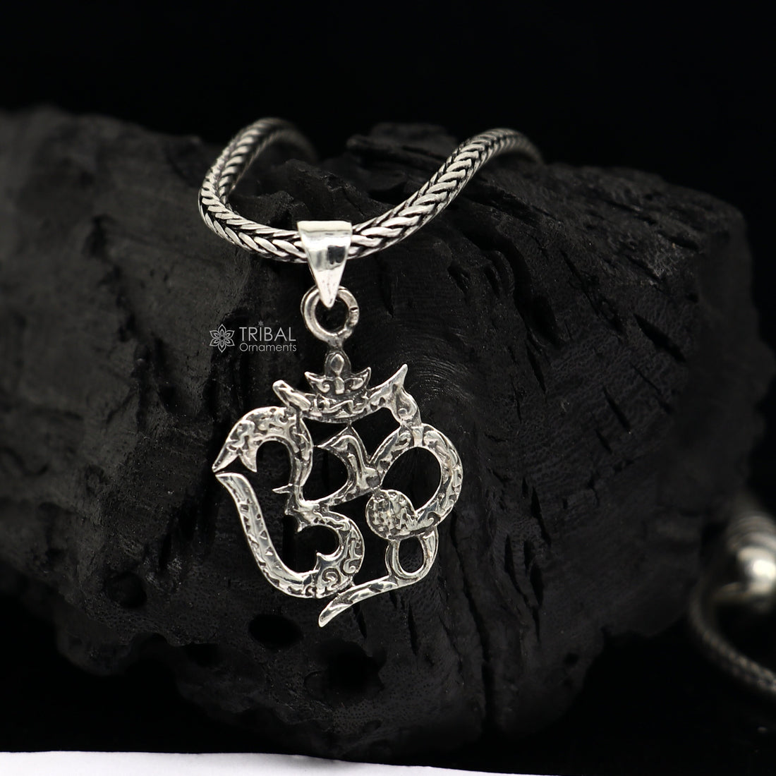 925 pure silver Divine aum or OM mantra pendant best gifting pendant, wheat chain necklace locket best gifting delicate jewelry nsp725 - TRIBAL ORNAMENTS