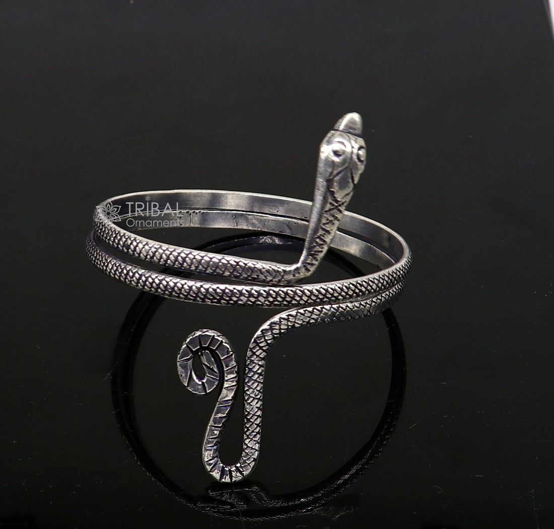 925 sterling silver handmade unique snake design armlet, Cuff bracelet bangle, best arm bracelet or ankle bracelet combo use jewelry nsk724 - TRIBAL ORNAMENTS