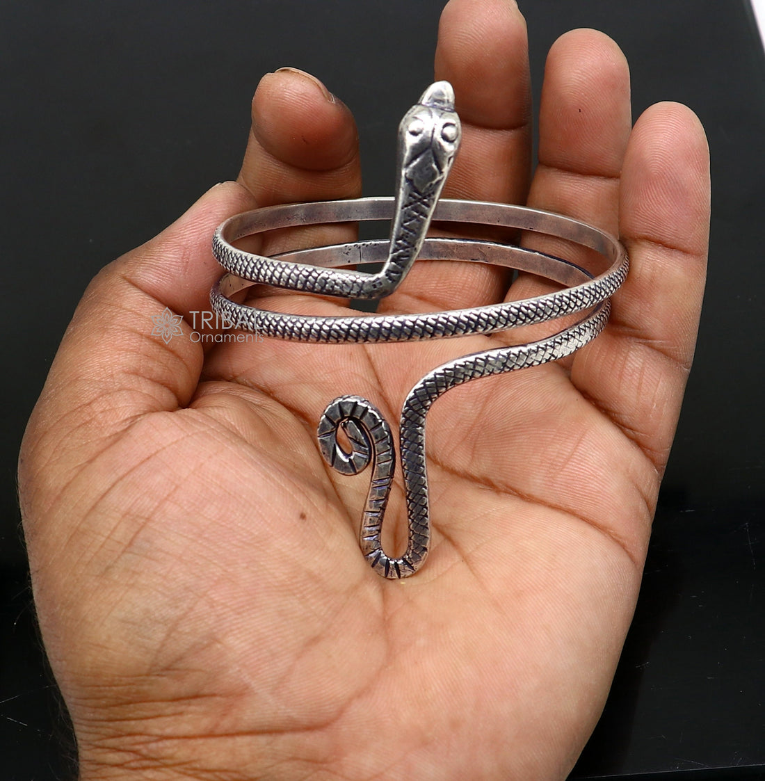 925 sterling silver handmade unique snake design armlet, Cuff bracelet bangle, best arm bracelet or ankle bracelet combo use jewelry nsk724 - TRIBAL ORNAMENTS