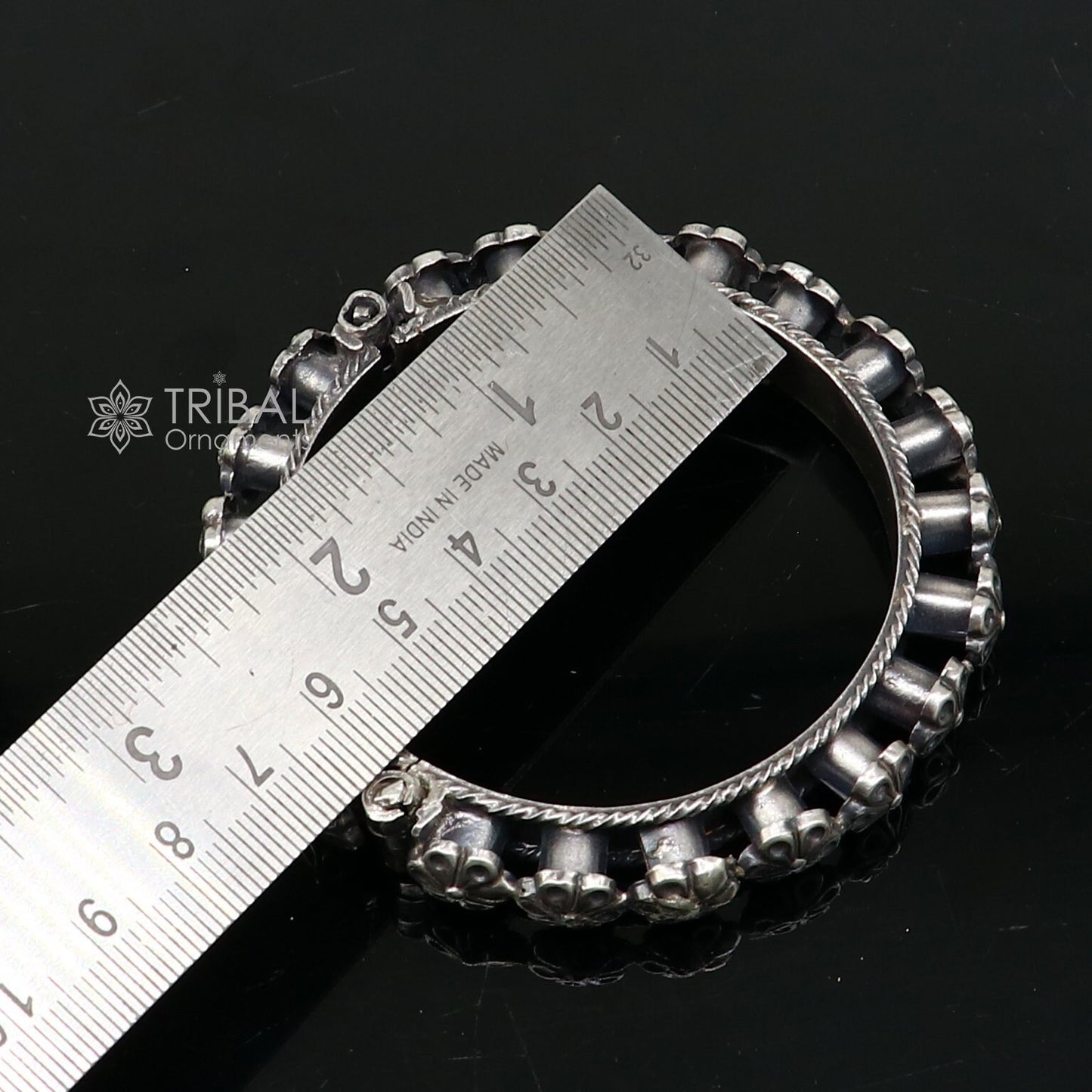 Exclusive trendy 925 sterling silver handmade unique tribal cultural bangle bracelet kada functional brides wedding jewelry nba385 - TRIBAL ORNAMENTS