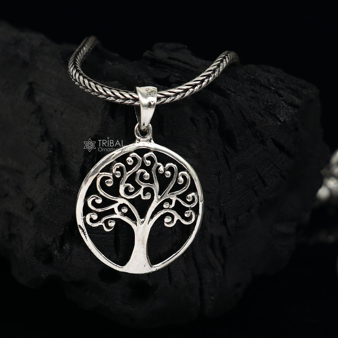 925 Sterling silver handmade unique TREE design peandant necklace best gifting jewelry from india nsp739 - TRIBAL ORNAMENTS