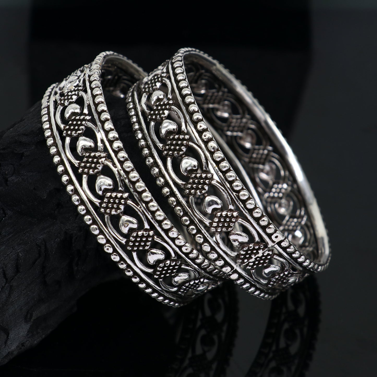 Exclusive 925 sterling silver amazing customized bangle bracelet kada , best brides gifting ethnic stylish tribal fashion jewelry nba396 - TRIBAL ORNAMENTS