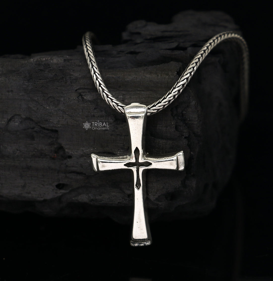 925 pure silver divine CROSS pendant best gifting pendant, wheat chain necklace locket best gifting delicate unisex  jewelry nsp745 - TRIBAL ORNAMENTS