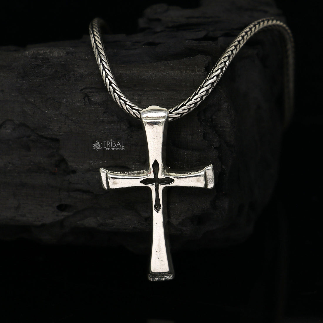 925 pure silver divine CROSS pendant best gifting pendant, wheat chain necklace locket best gifting delicate unisex  jewelry nsp745 - TRIBAL ORNAMENTS