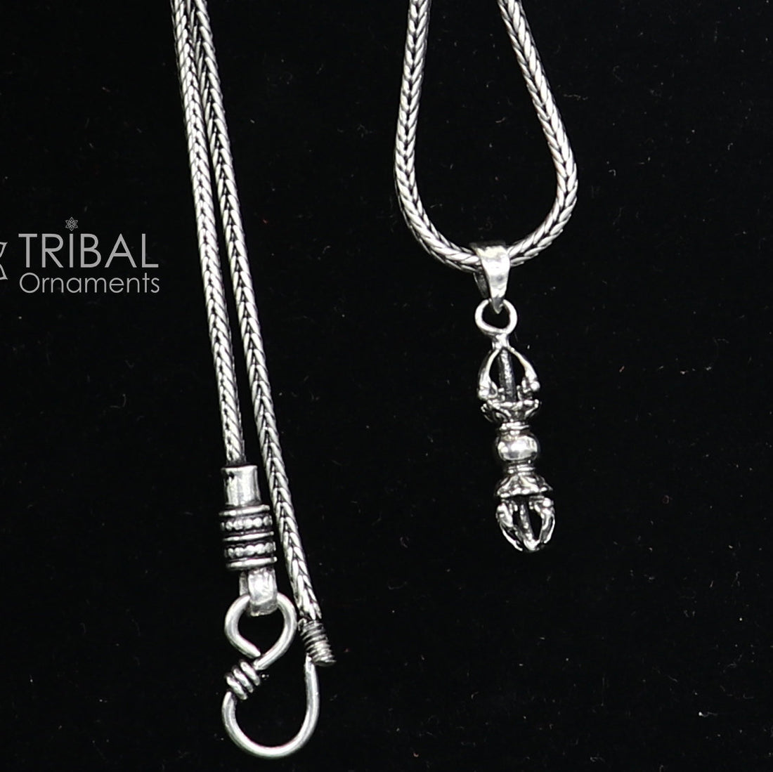 925 Sterling silver unique  design Men Vantage Crafts Vajra Lucky Pendant best gifting jewelry NSP746 - TRIBAL ORNAMENTS