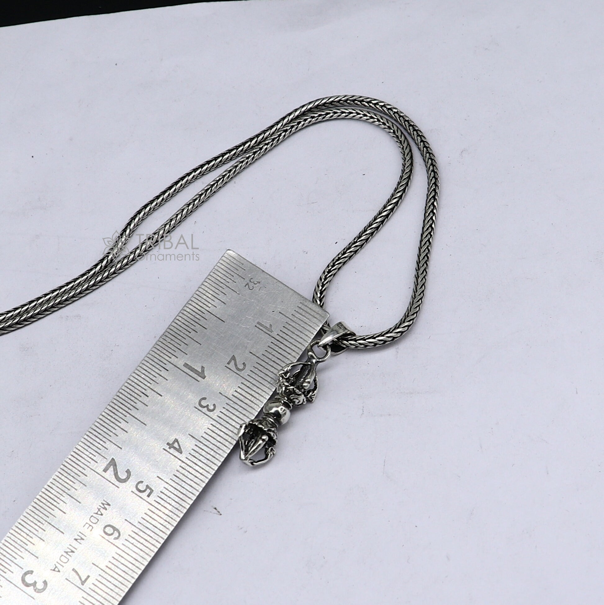 925 Sterling silver unique  design Men Vantage Crafts Vajra Lucky Pendant best gifting jewelry NSP746 - TRIBAL ORNAMENTS