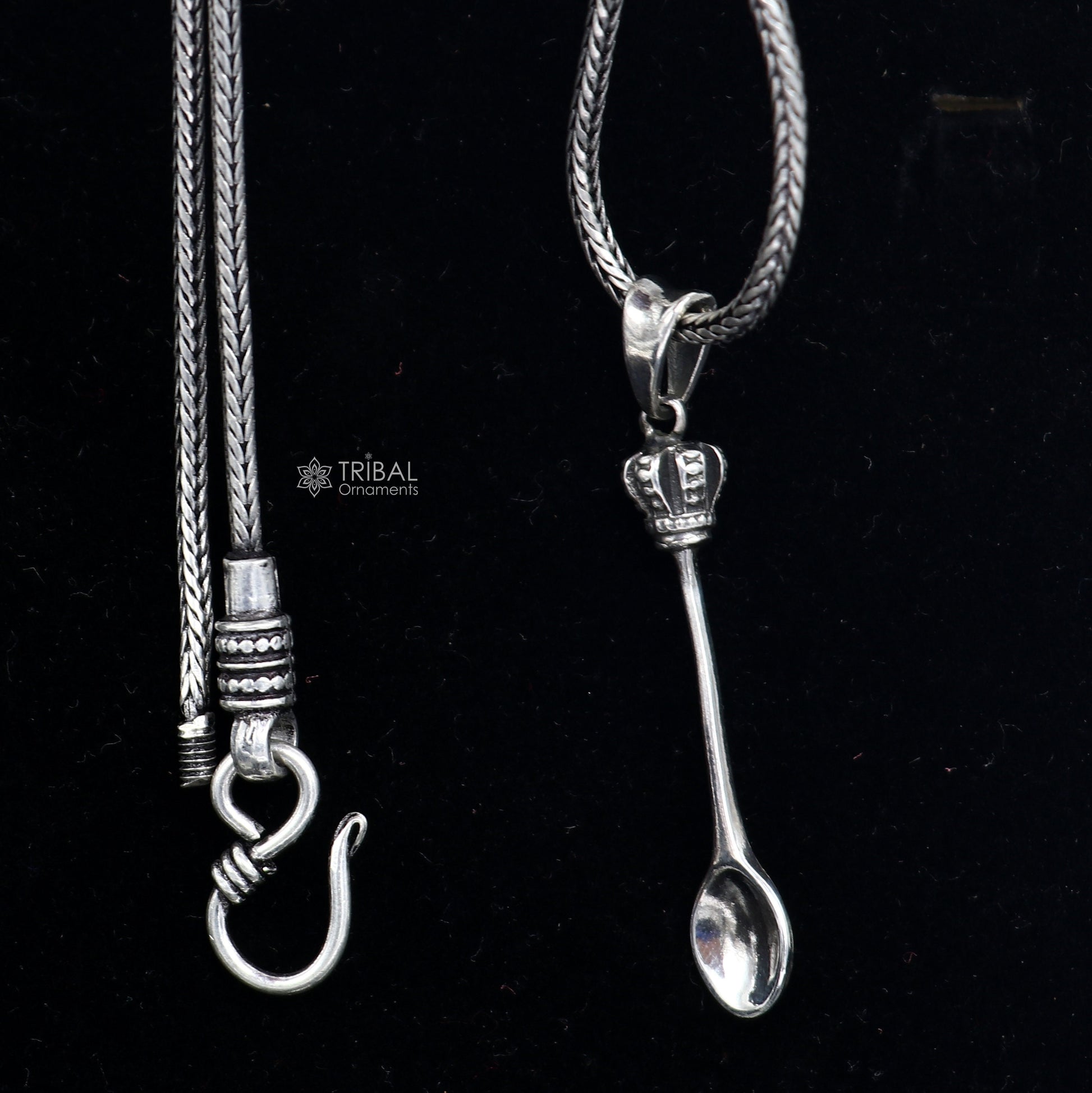 925 Sterling silver unique spoon design Men Vantage Crafts Pendant best gifting jewelry NSP752 - TRIBAL ORNAMENTS