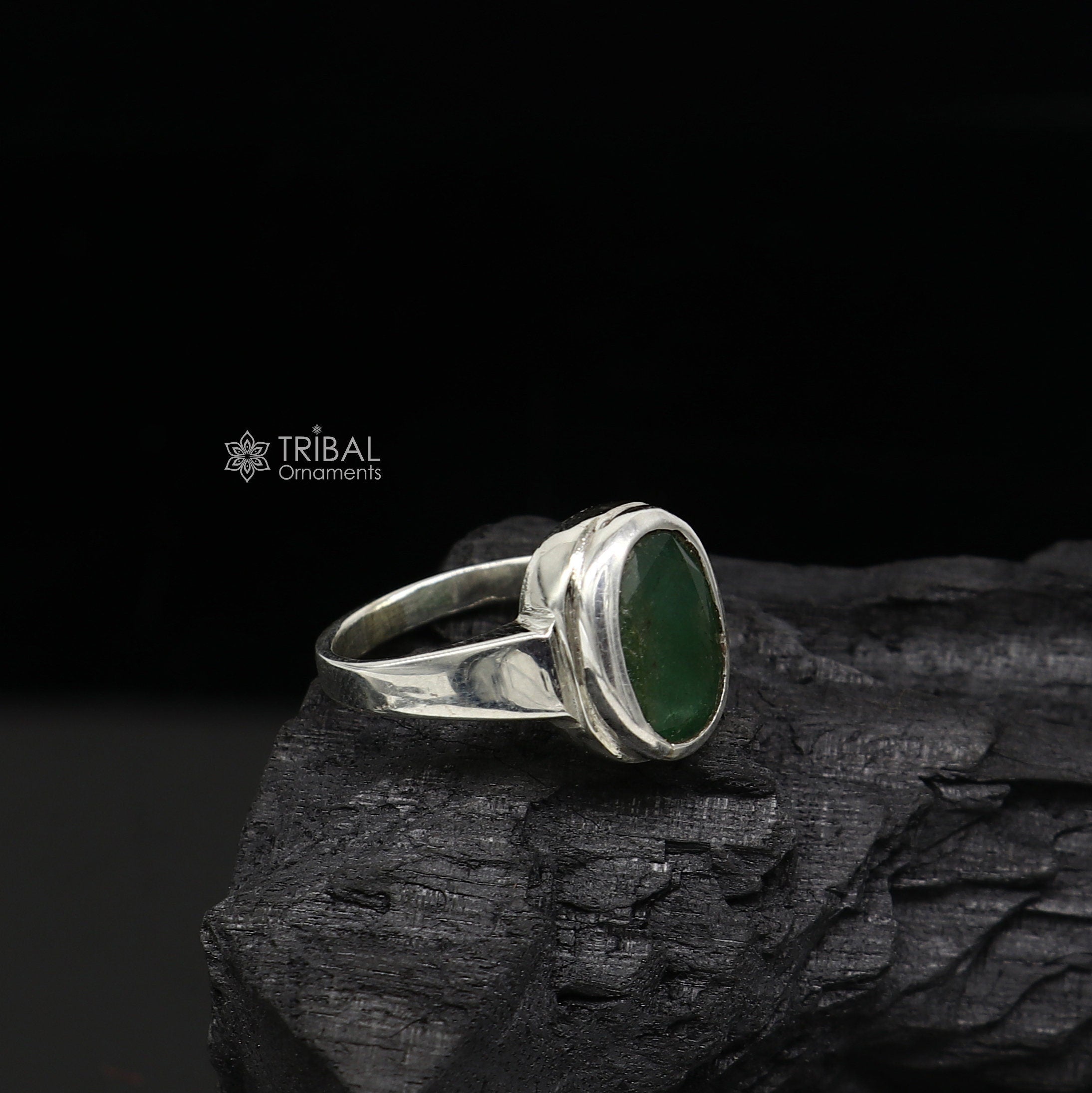 One of a Kind Emerald Silver Ring No:2 | Boutique Ottoman Exclusive