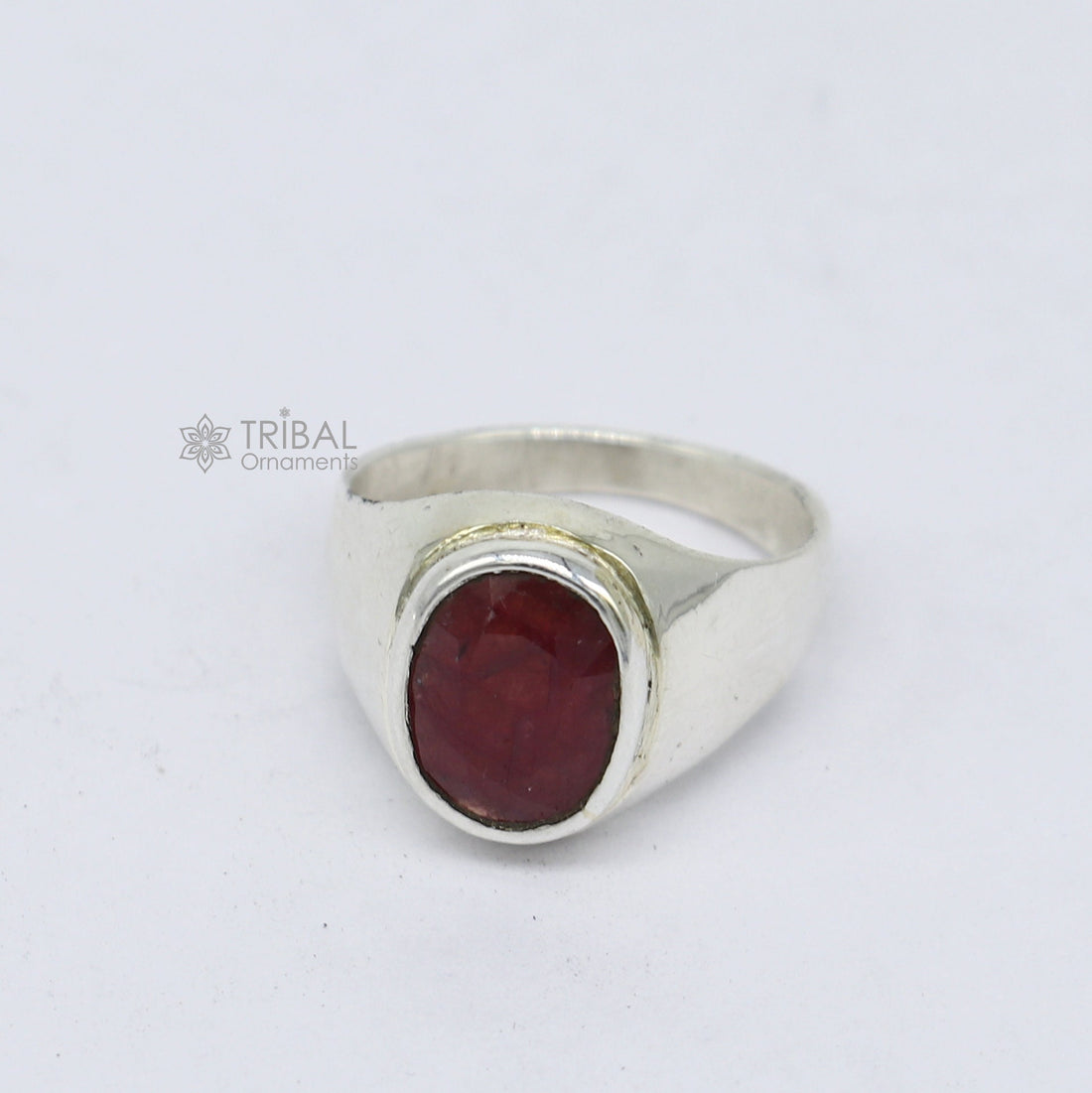 Authentic real 6 carat ruby (manak) stone 925 sterling silver handmade ring band for both men's and girl's, best Astro ring  sr378 - TRIBAL ORNAMENTS