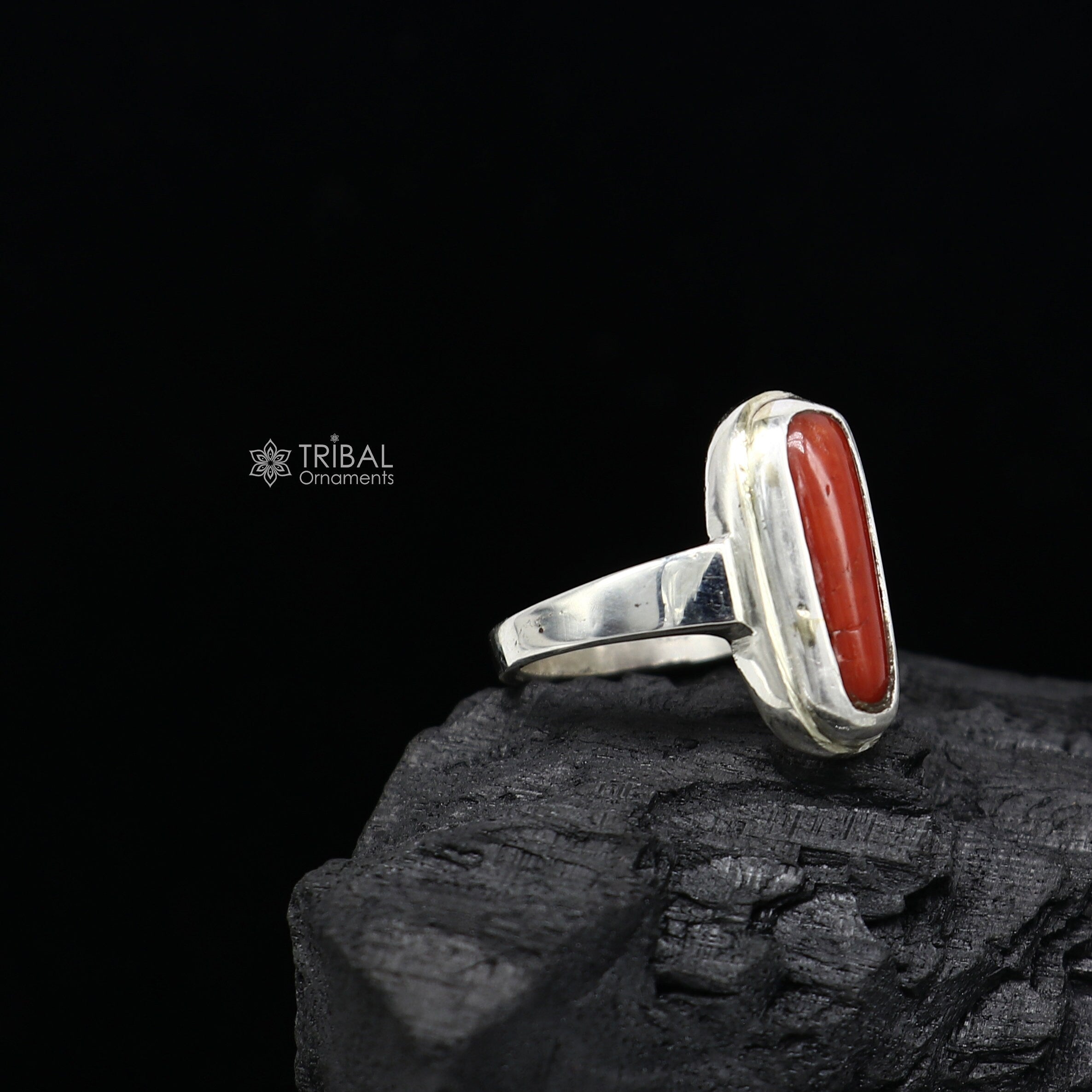Shop Red Coral Rings Online At Best Prices | Munga Rings | AJS Making  Charges Making Charges