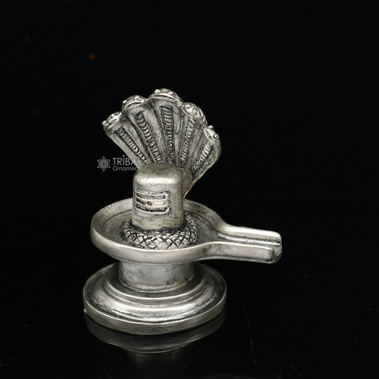 925 sterling silver lord Shiva lingam Jalheri/ jaladhari Divine Shiva lingam at home temple puja worshipping article from India art655 - TRIBAL ORNAMENTS