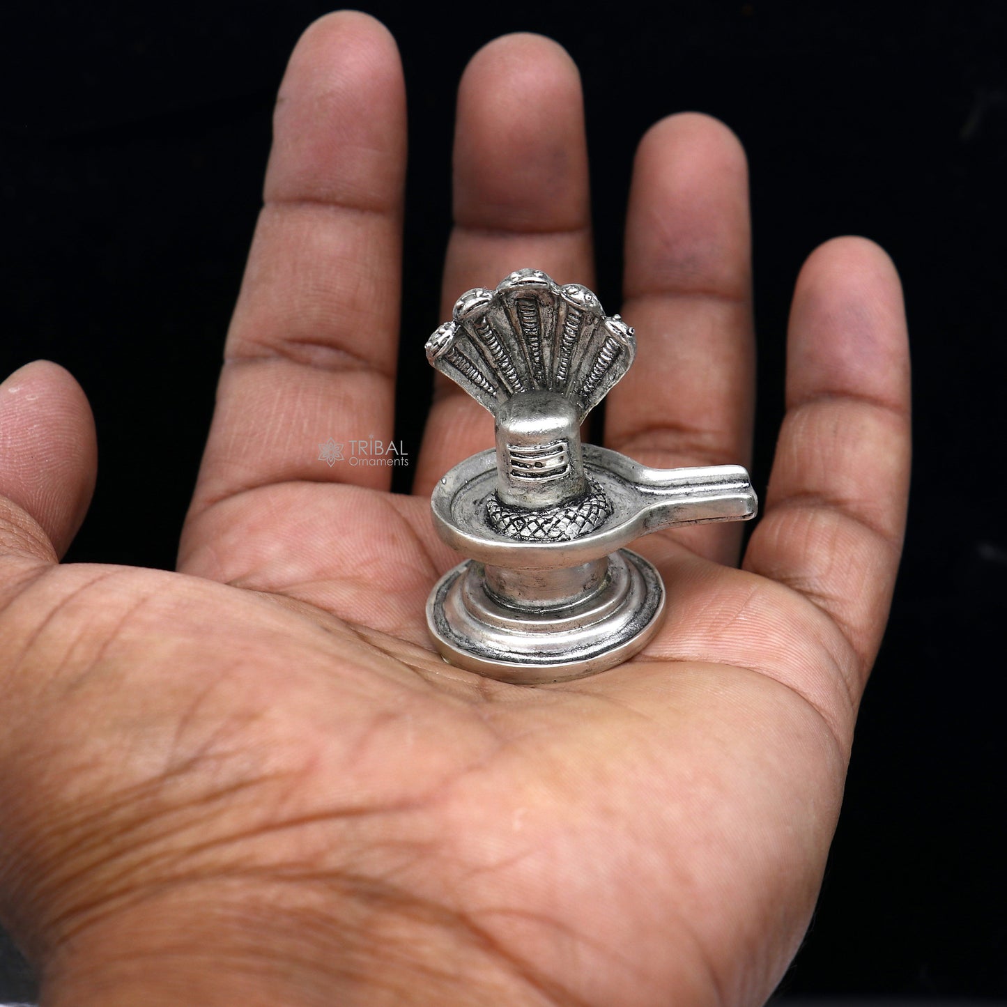 925 sterling silver lord Shiva lingam Jalheri/ jaladhari Divine Shiva lingam at home temple puja worshipping article from India art655 - TRIBAL ORNAMENTS