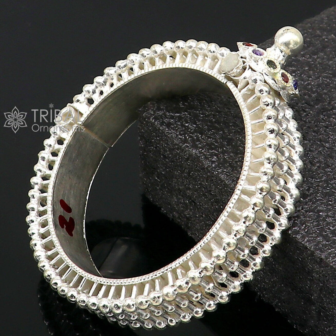 Indian Traditional cultural design trendy 925 sterling silver handmade cuff kada bracelet amazing vintage design brides bangle cuff186 - TRIBAL ORNAMENTS