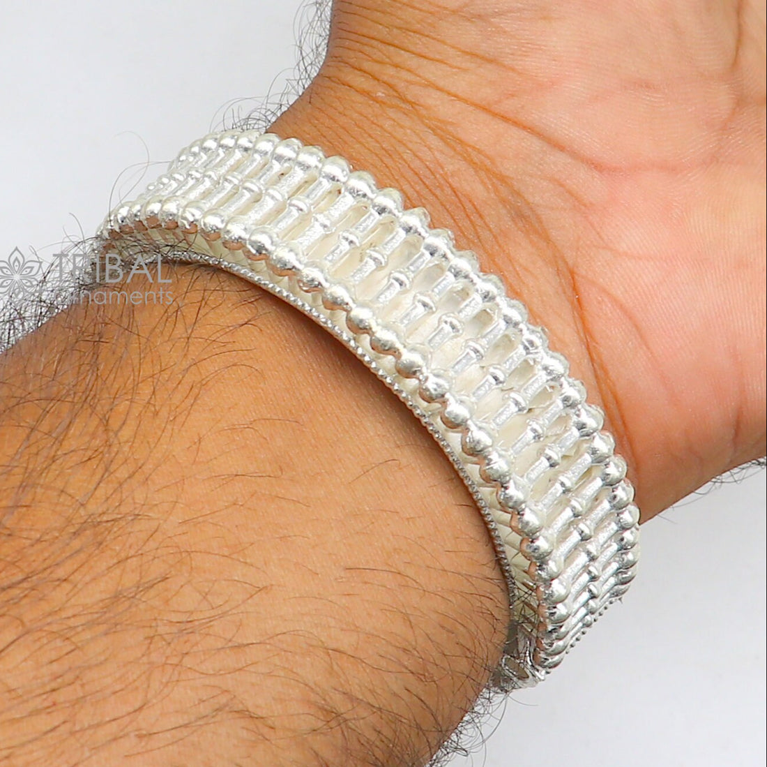 Indian Traditional cultural design trendy 925 sterling silver handmade cuff kada bracelet amazing vintage design brides bangle cuff186 - TRIBAL ORNAMENTS
