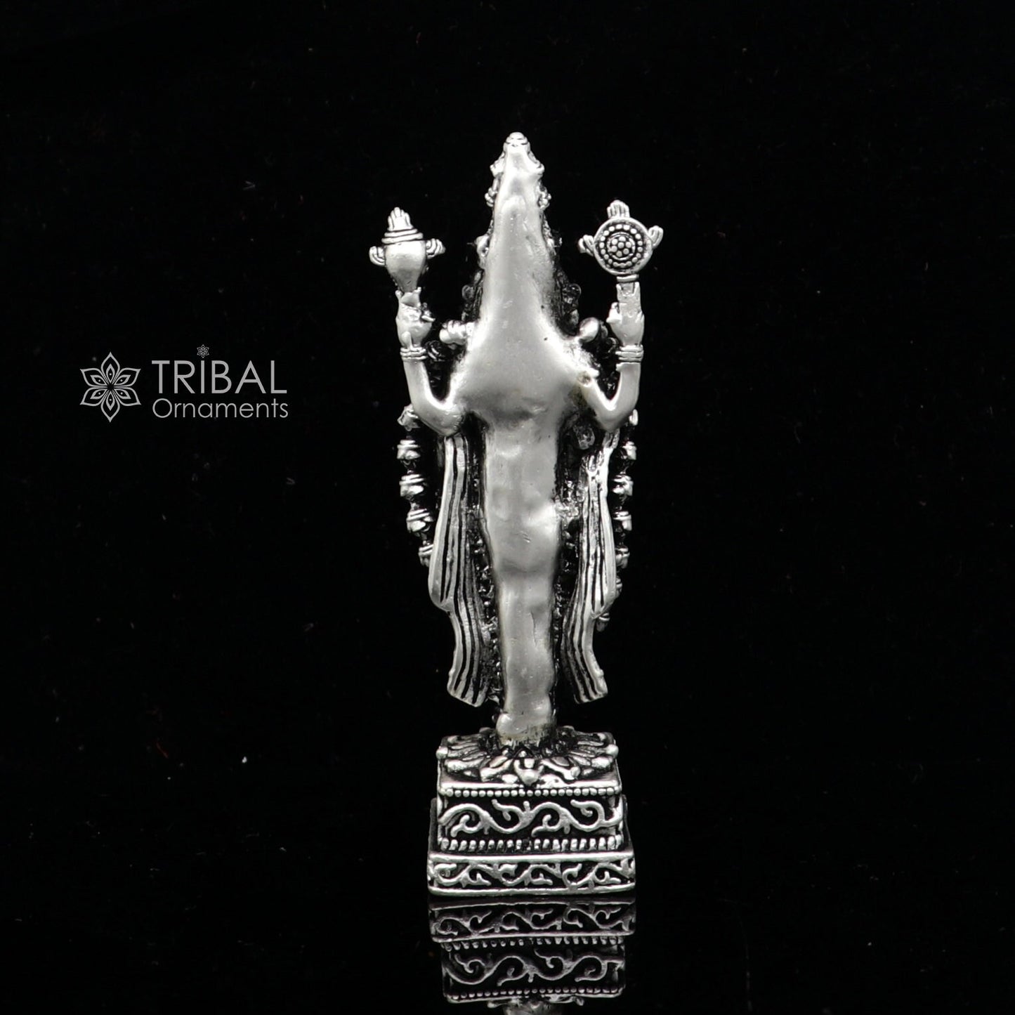 3" 925 sterling silver stylish divine venkateswara swamy idol tirupati balaji statue sculpture figurine amazing crafted statue gift art657 - TRIBAL ORNAMENTS