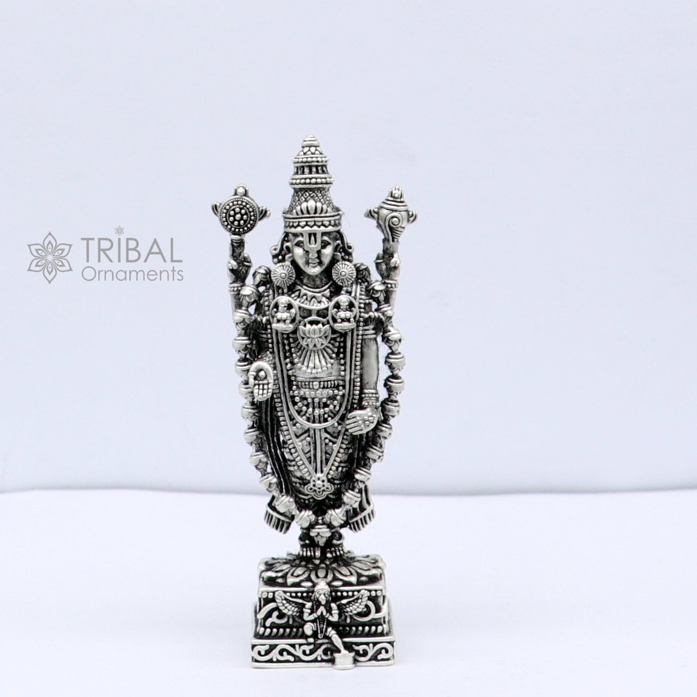 3" 925 sterling silver stylish divine venkateswara swamy idol tirupati balaji statue sculpture figurine amazing crafted statue gift art657 - TRIBAL ORNAMENTS