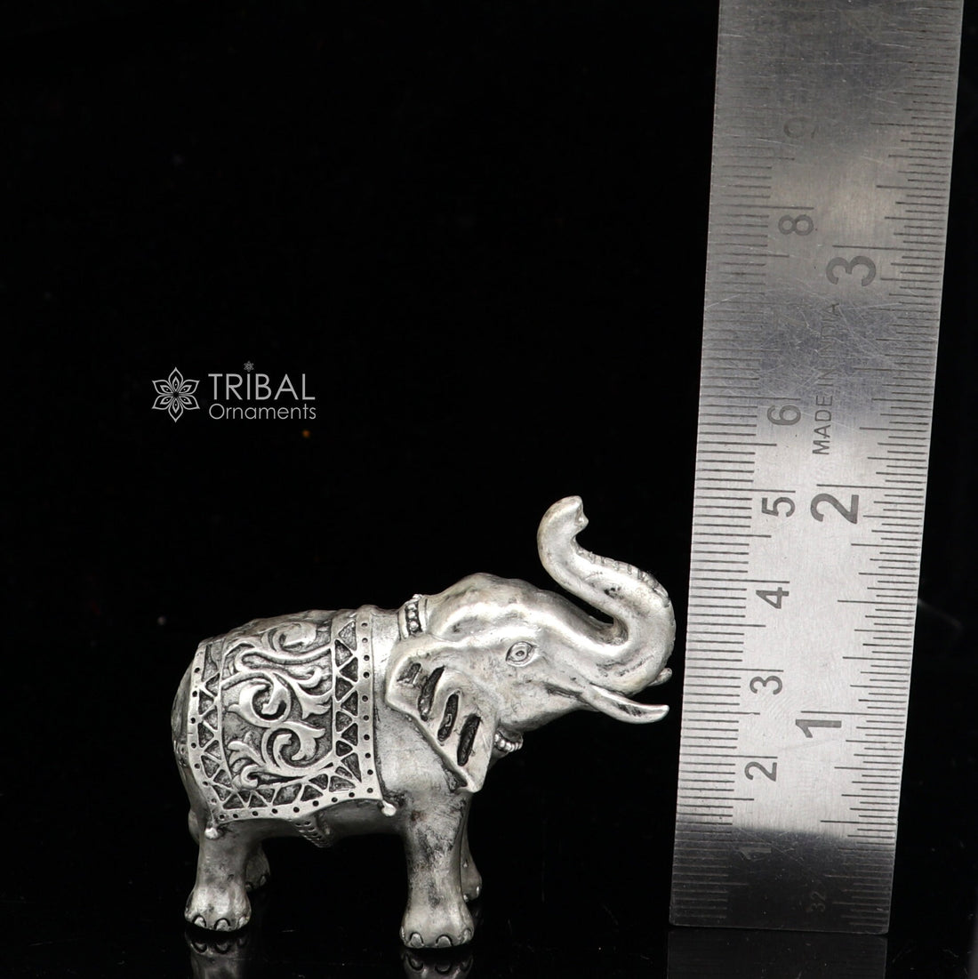 Divine 925 Sterling silver Divine Elephant statues, puja articles figurines, best silver article for your homes wealth and prosperity art660 - TRIBAL ORNAMENTS