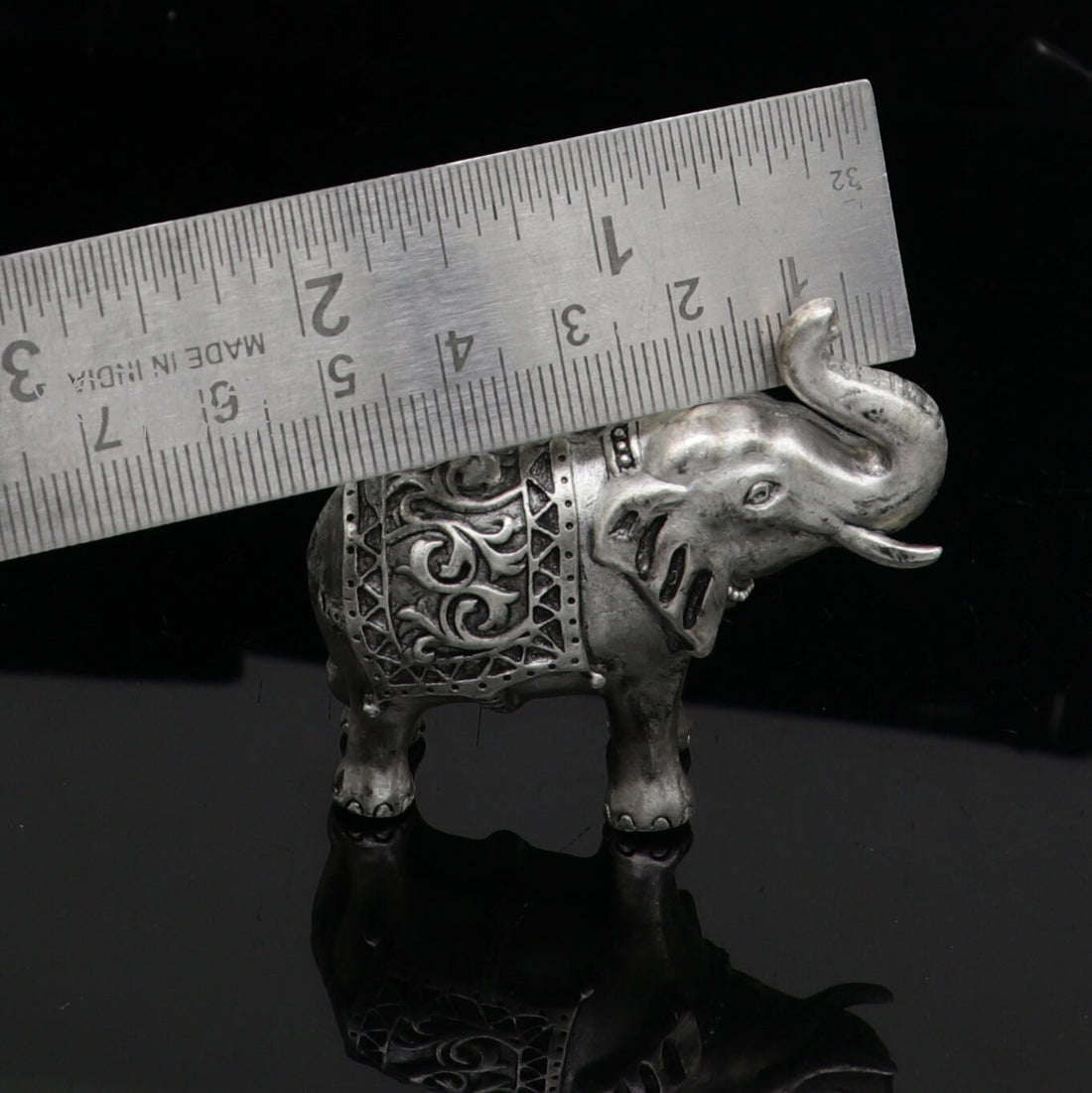 Divine 925 Sterling silver Divine Elephant statues, puja articles figurines, best silver article for your homes wealth and prosperity art660 - TRIBAL ORNAMENTS