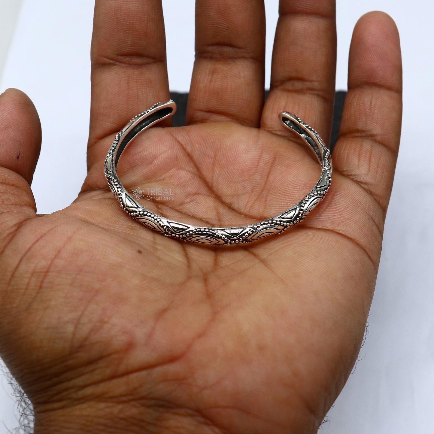 925 sterling silver handmade amazing stylish adjustable customized  modern trendy cuff kada bracelet for girl's jewelry  CUFF176 - TRIBAL ORNAMENTS