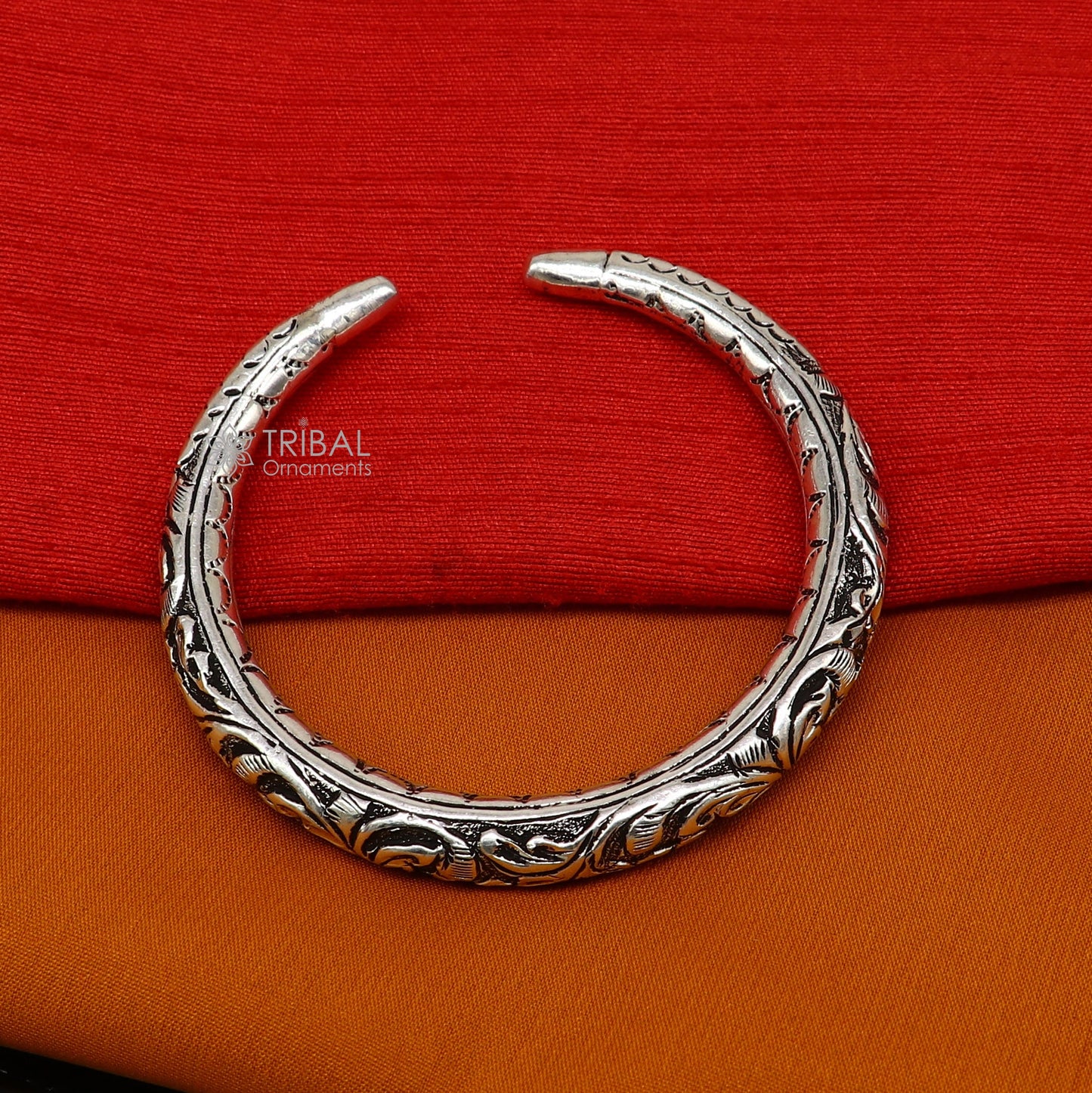 925 Sterling silver handmade fabulous chitai work customized bangle bracelet kada with pearl unisex personalized tribal jewelry nsk718 - TRIBAL ORNAMENTS