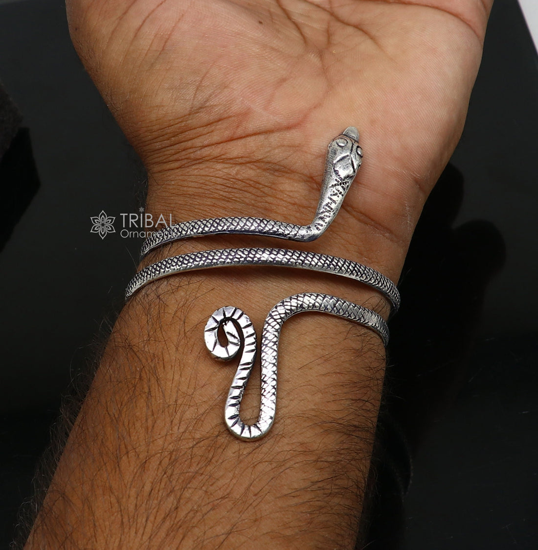 925 sterling silver handmade unique snake design armlet, Cuff bracelet bangle, best arm bracelet or ankle bracelet combo use jewelry nsk724 - TRIBAL ORNAMENTS