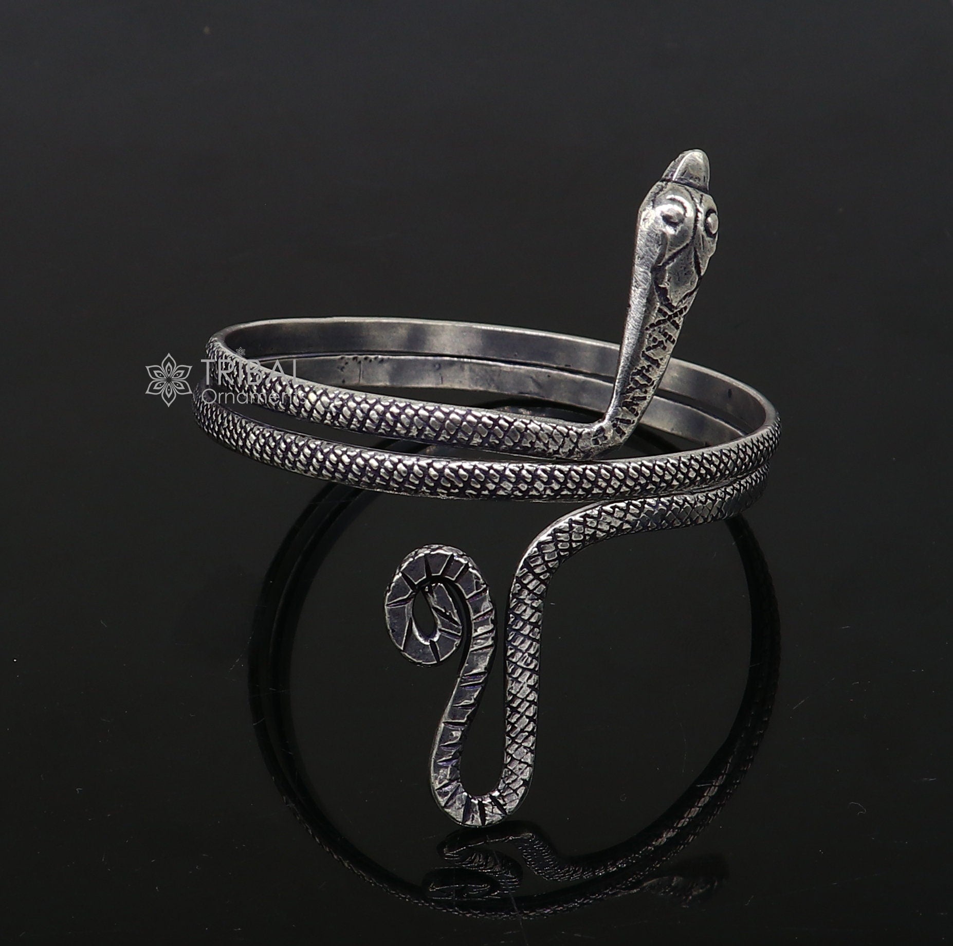 925 sterling silver handmade unique snake design armlet, Cuff bracelet bangle, best arm bracelet or ankle bracelet combo use jewelry nsk724 - TRIBAL ORNAMENTS