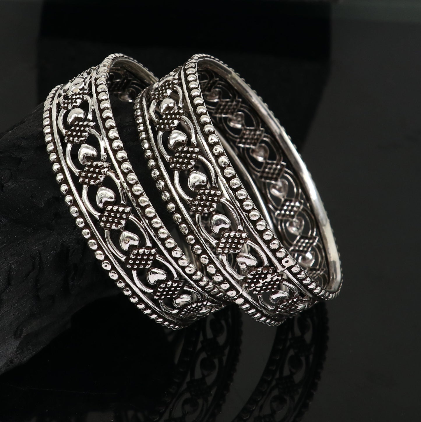 Exclusive 925 sterling silver amazing customized bangle bracelet kada , best brides gifting ethnic stylish tribal fashion jewelry nba396 - TRIBAL ORNAMENTS